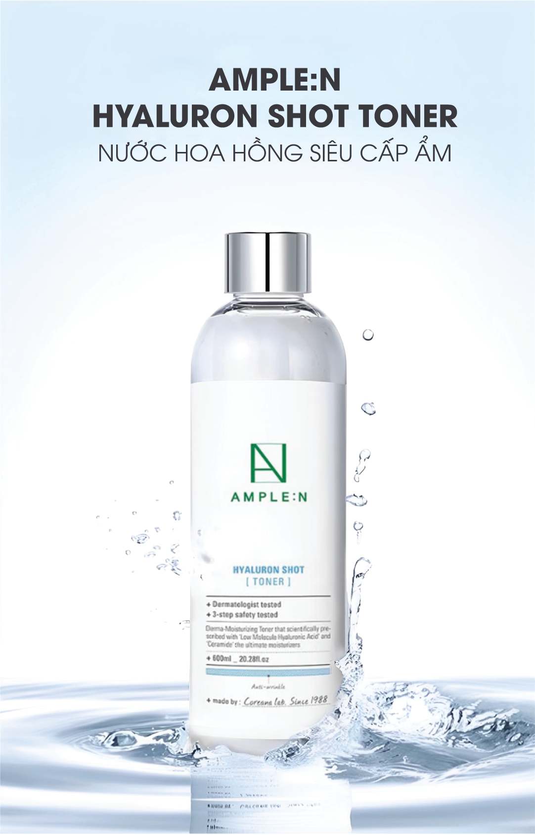 Mô tả Nước Hoa Hồng Siêu Cấp Ẩm AMPLE:N Hyaluron Shot Toner - 1