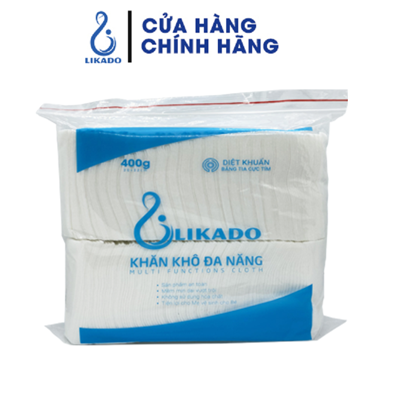 Mô tả Khăn khô đa năng cho bé likado 400g (20x22)(1 gói) - 1