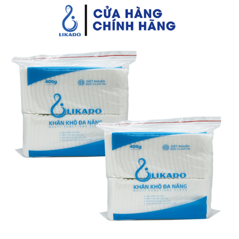 Mô tả Khăn khô đa năng cho bé likado 400g (20x22)(1 gói) - 2