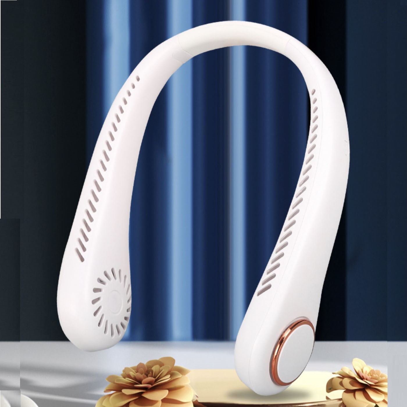 Mô tả Quạt đeo cổ tích điện siêu mát, quạt đeo cổ không cánh pin 2500mAH chạy cực êm và bền, ba cấp độ gió cổng sạc USB - 6