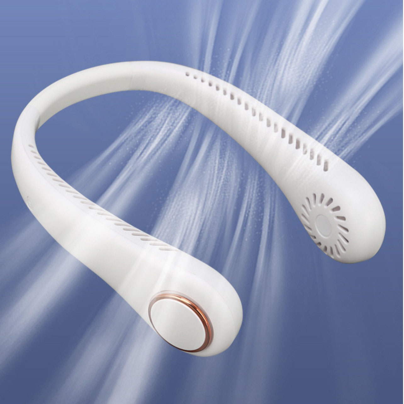 Mô tả Quạt đeo cổ tích điện siêu mát, quạt đeo cổ không cánh pin 2500mAH chạy cực êm và bền, ba cấp độ gió cổng sạc USB - 7