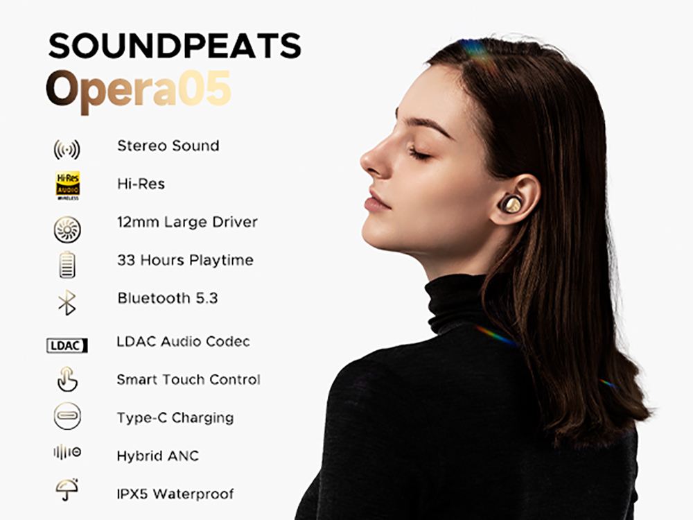 Tai Nghe True Wireless SoundPEATS Opera 05 LDAC Hires Audio Bluetooth 5 ...