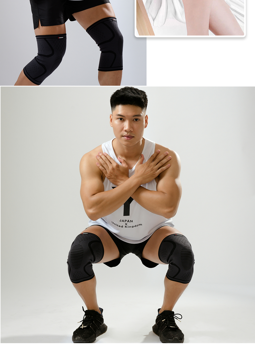 Mô tả Bó gối thể thao, bảo vệ đầu gối tập gym GoodFit co giãn 4 chiều, dệt 3D dày dặn GF518K - 9