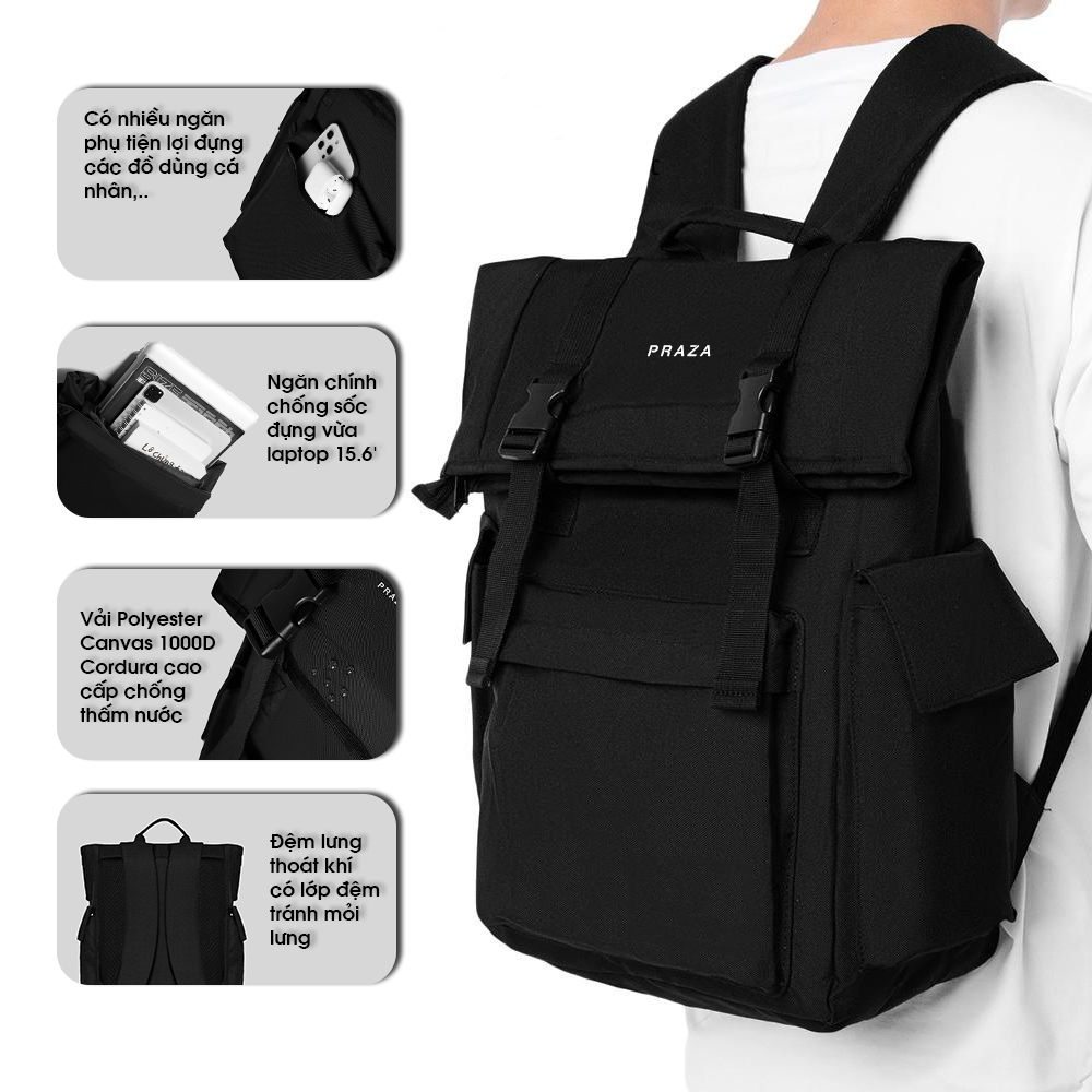 Mô tả Balo Unisex Trượt Nước Cao Cấp Có Ngăn Đựng Laptop 15.6 inch - BL197 - 2