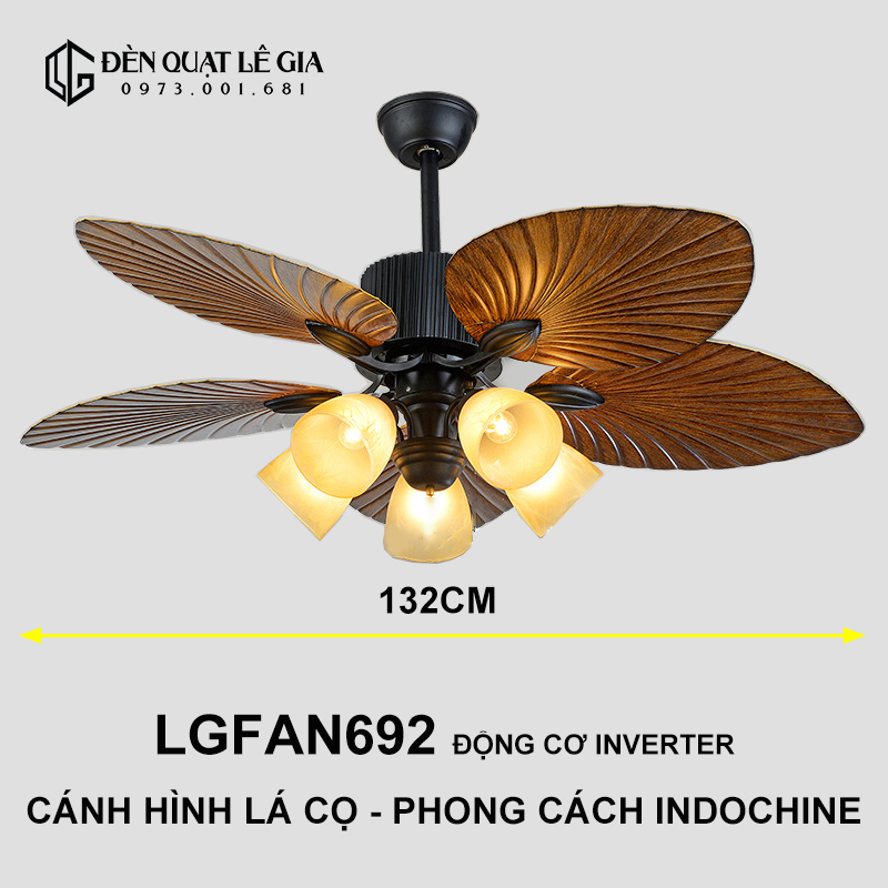Mô tả Quạt trần INDOCHINE|phong cách Phương Đông|quạt trần Lê Gia LGFAN692 -phù hợp nhà hàng khách sạn - 1
