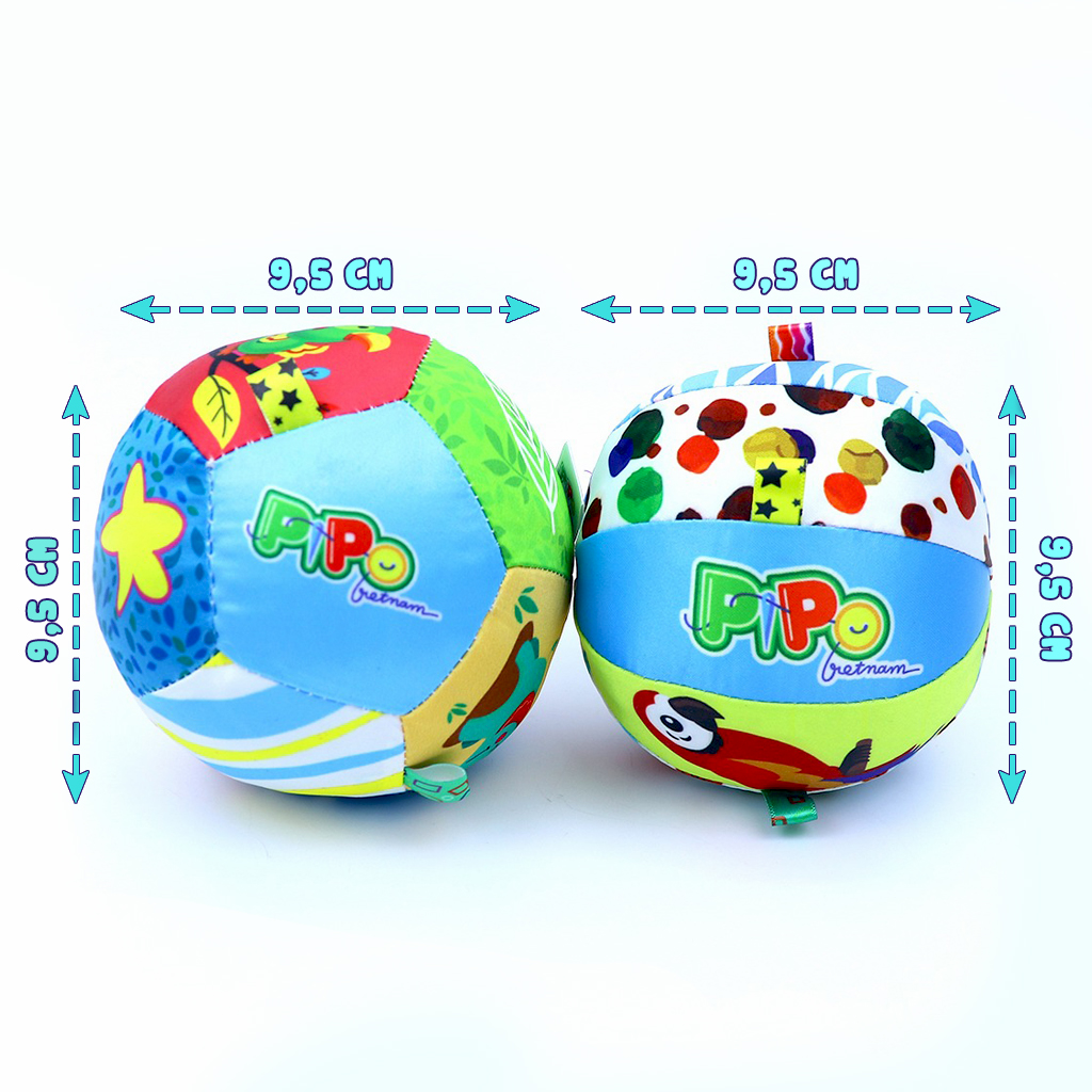 Mô tả Bóng vải kèm lục lạc Pipo Animals loại 12 miếng ghép - 6