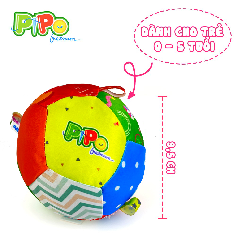Mô tả Bóng vải PiPo Color 12 miếng ghép cho trẻ dễ dàng luyện cầm nắm, hình vẽ bắt mắt - 6