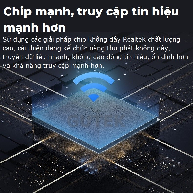 Mô tả USB thu sóng wifi Gutek WD46 1200mbps 2 râu nâng WiFi lên 5G cho máy tính pc laptop tần số 2.4G 5G - 3