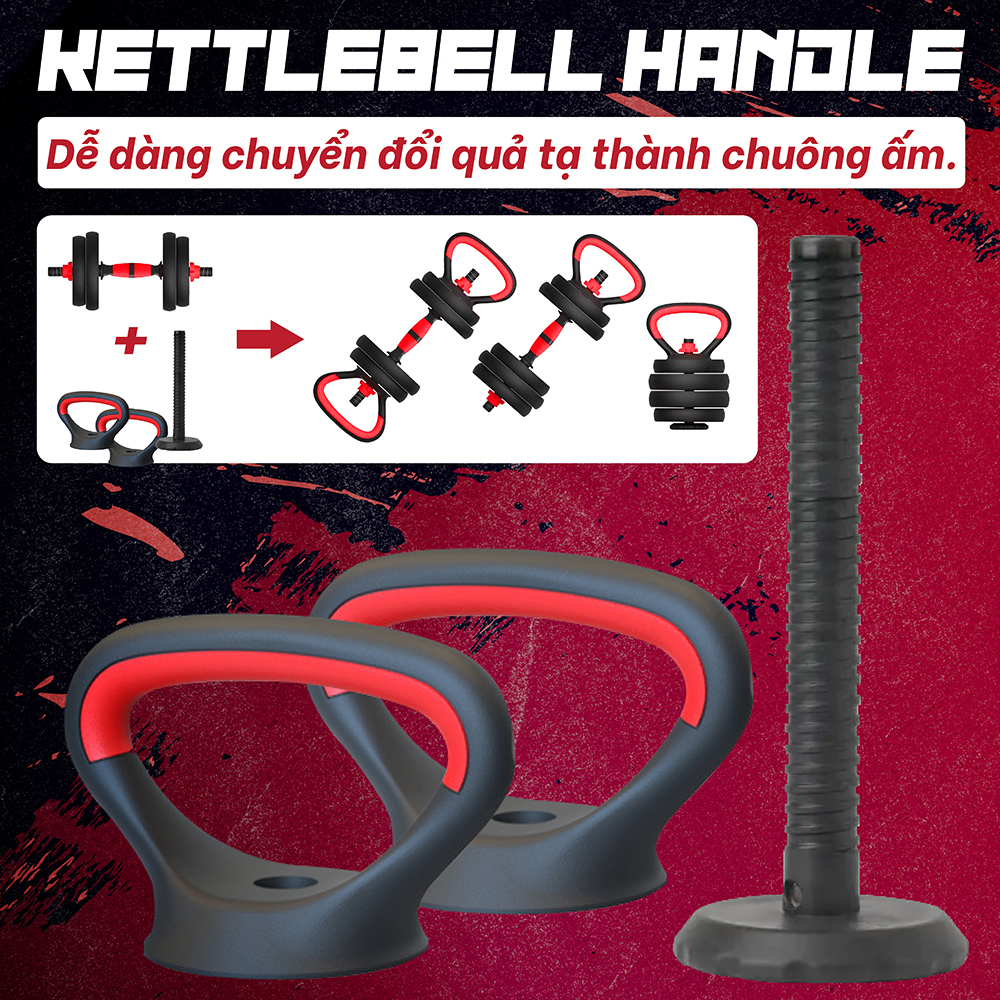 Mô tả Bộ Tạ Tay Đa Năng (5 in 1) Kết Hợp Tạ ĐònTạ Đơn,Tạ Ấm Điều Chỉnh Siêu Bền Thế Hệ 10KG,20KG,30KG,40KG - 10