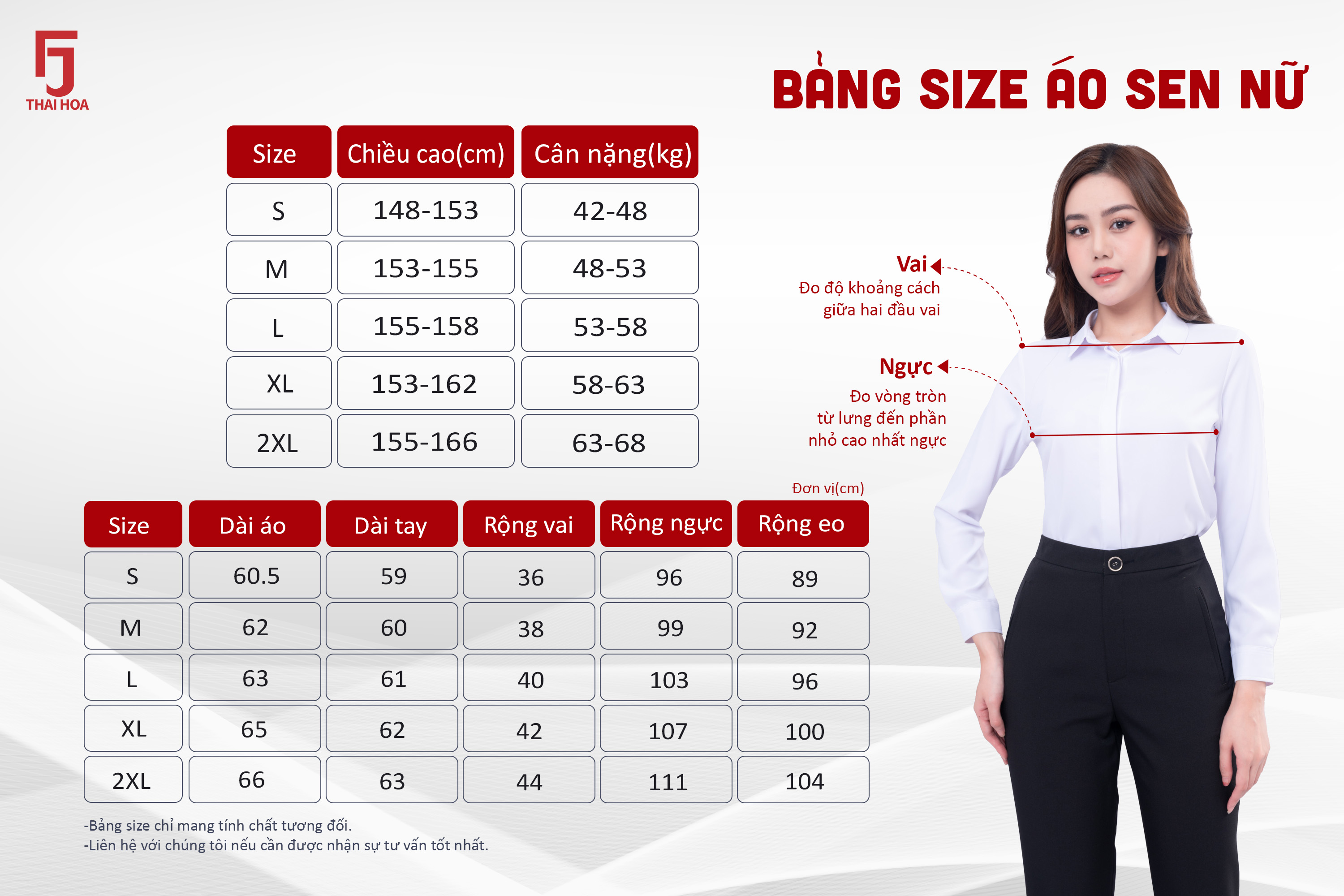Mô tả Áo sơ mi nữ ASW0101-R17 thiết kế dài tay sợi sen trơn form suông công sở Thái Hòa - 8