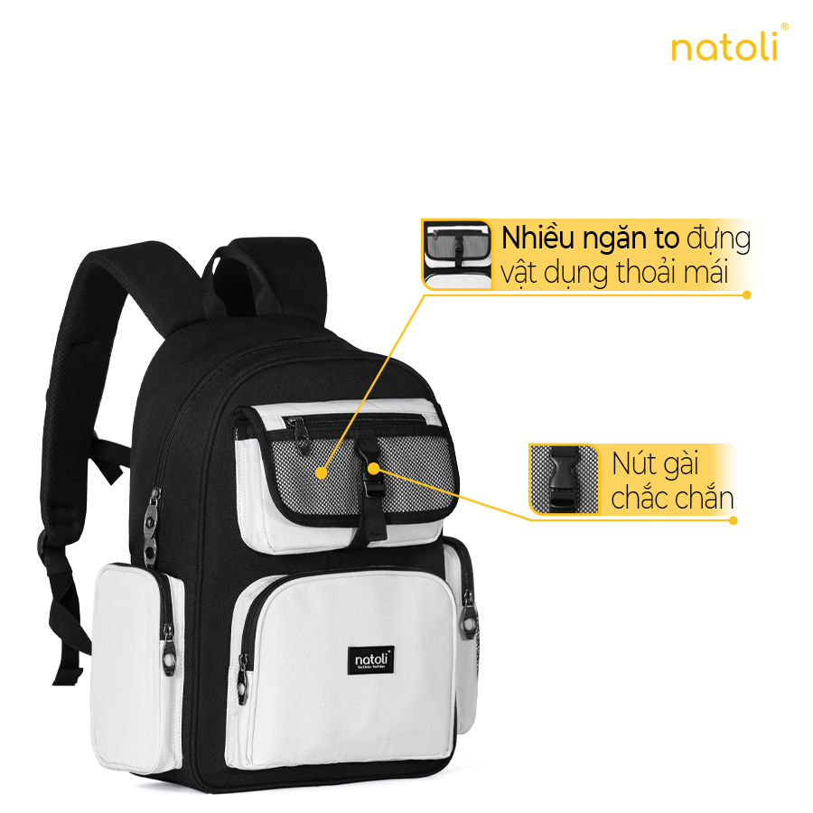 Mô tả Balo local brand thương hiệu NATOLI chất vải canvas thời trang chống nước dày dặn ICON BACKPACK B13 - 5