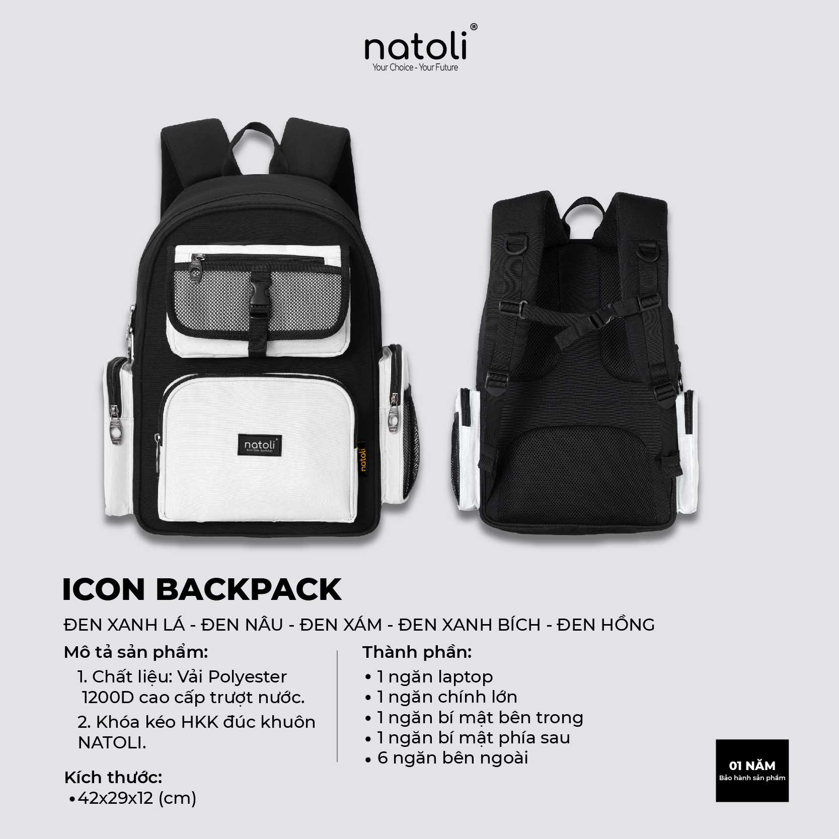 Balo NATOLI ICON BACKPACK B13 - Hướng dẫn vệ sinh