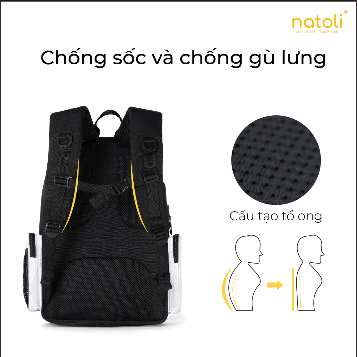 Mô tả Balo local brand thương hiệu NATOLI chất vải canvas thời trang chống nước dày dặn ICON BACKPACK B13 - 11