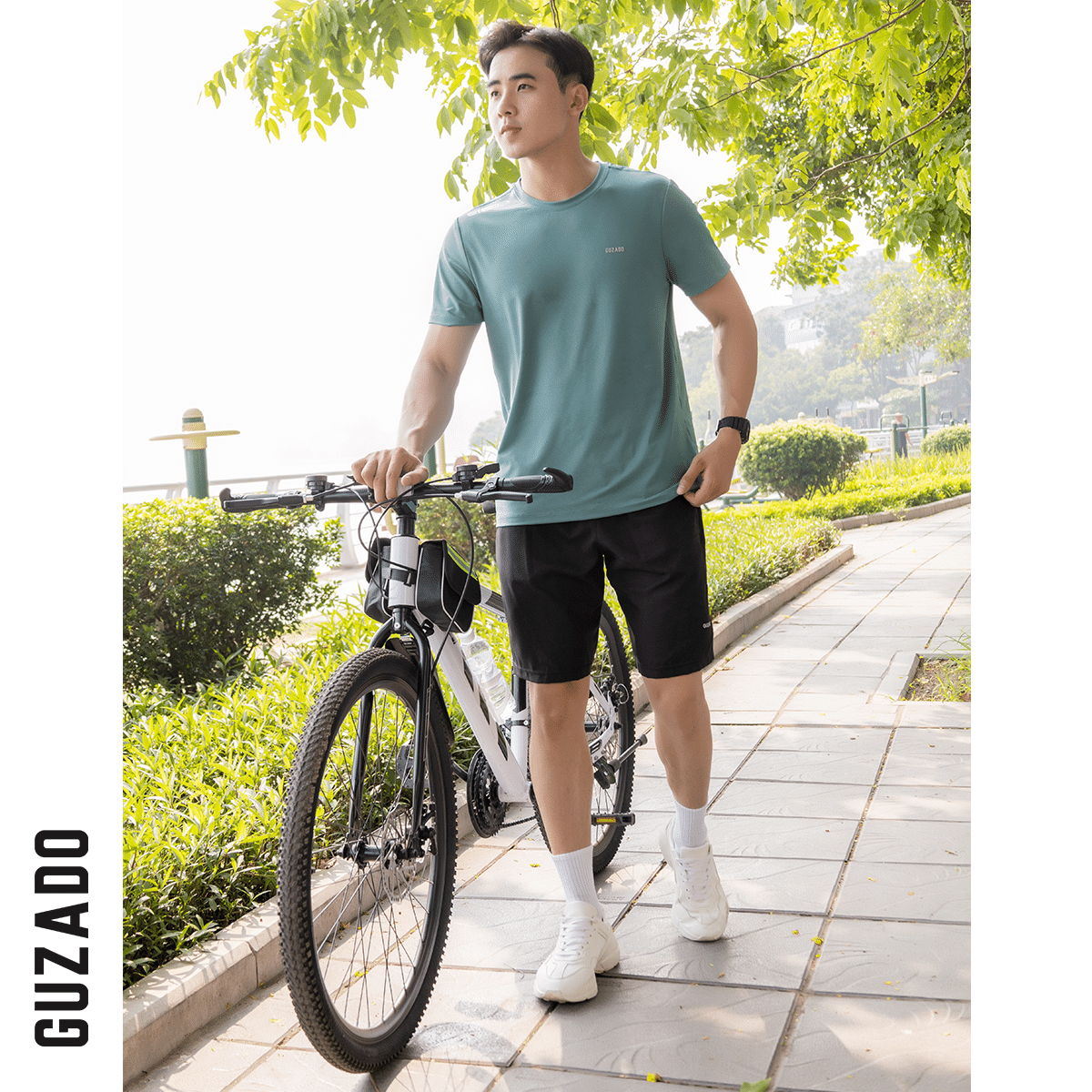 Mô tả Áo thể thao nam Guzado Vải Coolmax dệt lỗ kim thoáng khí mau khô Co Giãn Vận Động Thoải Mái GTS04 - 6