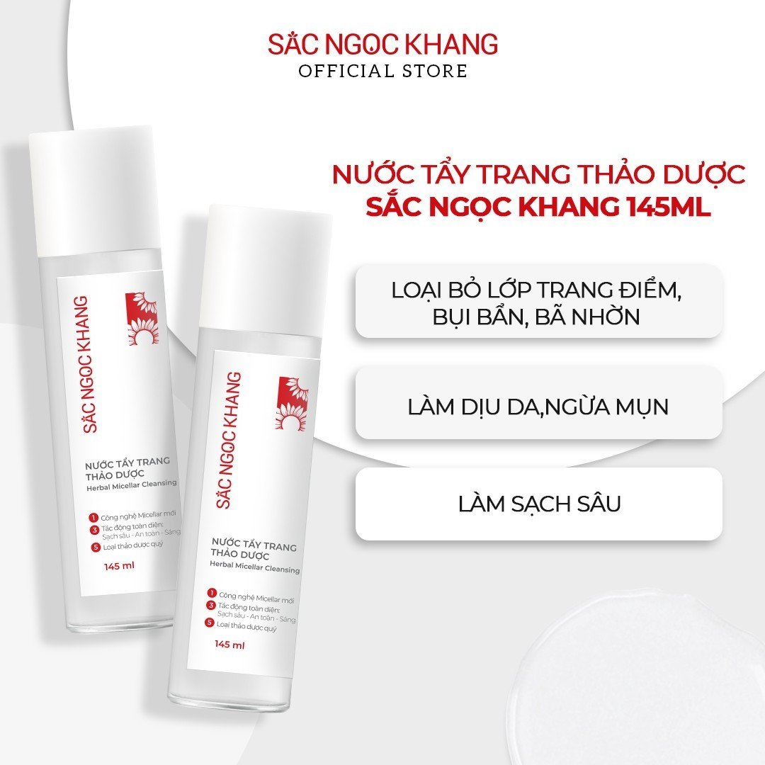 Mô tả Nước Tẩy Trang Thảo Dược Thiên Nhiên Sắc Ngọc Khang 145ml giúp làm sạch sâu bụi bẫn bã nhờn & ngừa mụn - 3