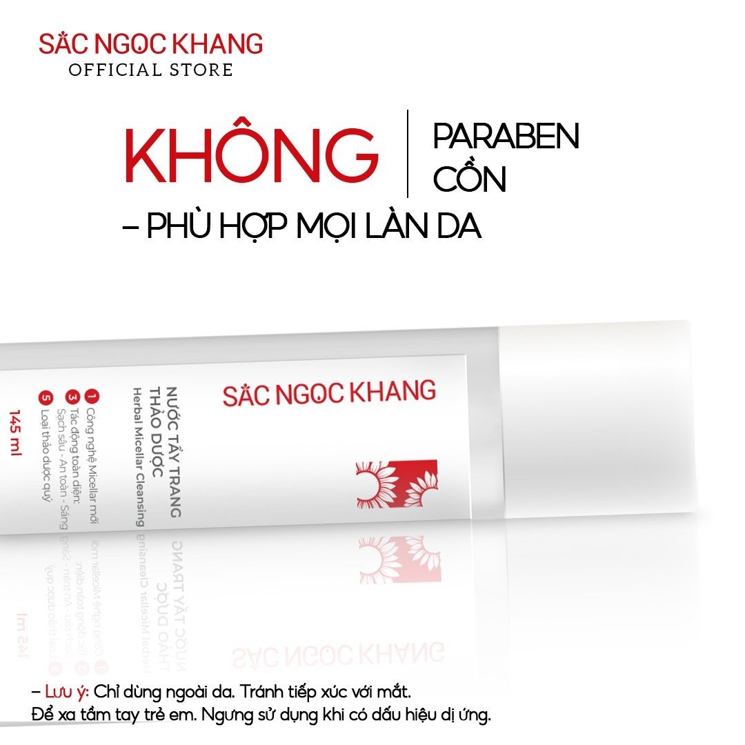 Mô tả Nước Tẩy Trang Thảo Dược Thiên Nhiên Sắc Ngọc Khang 145ml giúp làm sạch sâu bụi bẫn bã nhờn & ngừa mụn - 4