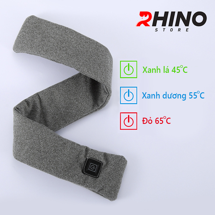 Mô tả Khăn quàng cổ điện tạo nhiệt nam nữ Rhino W101 giữ ấm, mát xa, sạc tích điện giảm đau mỏi cổ vai gáy hiệu quả cao - 2