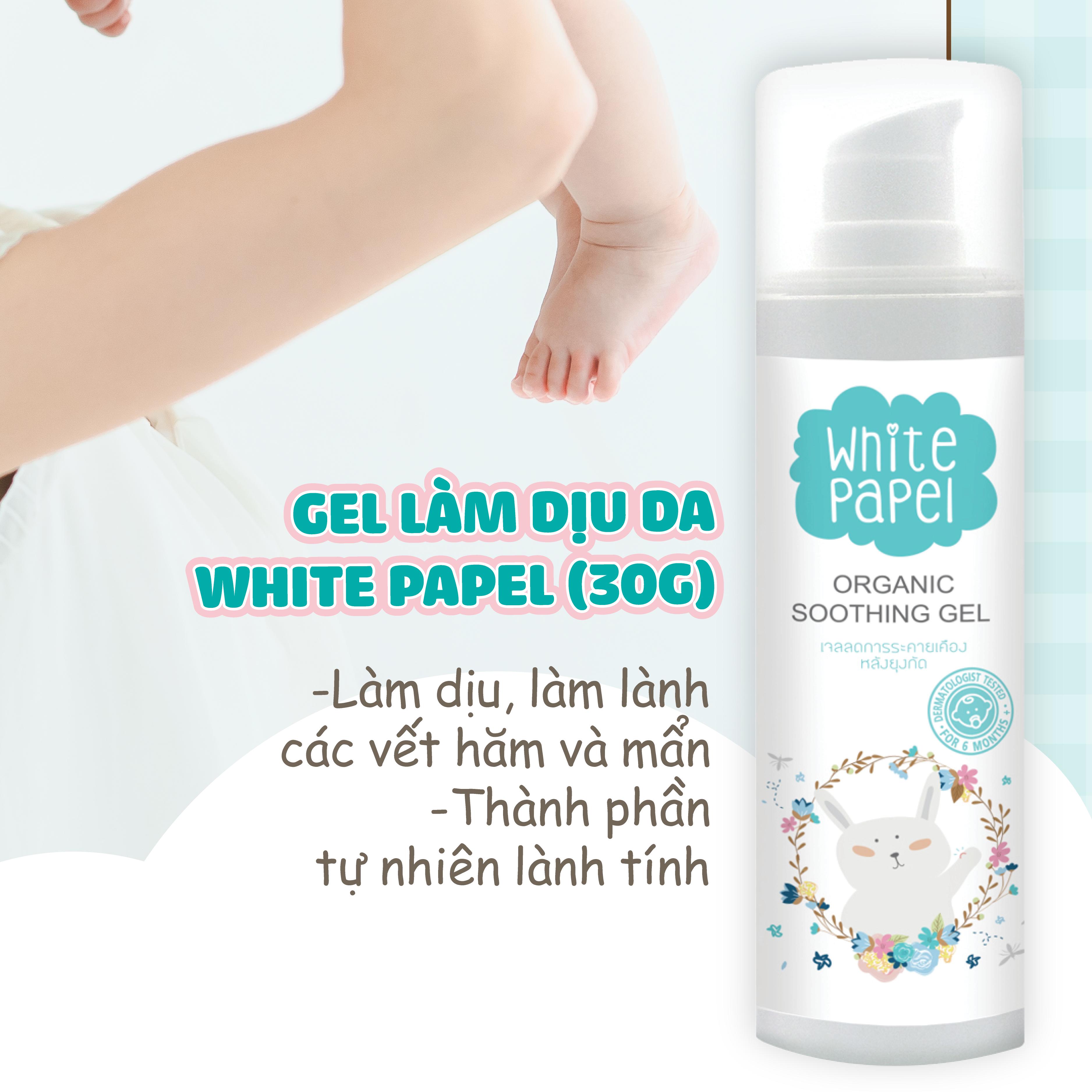 Mô tả Gel làm dịu da hữu cơ thành phần tự nhiên Organic làm dịu lành tính cho bé White Papel (30g) - 2