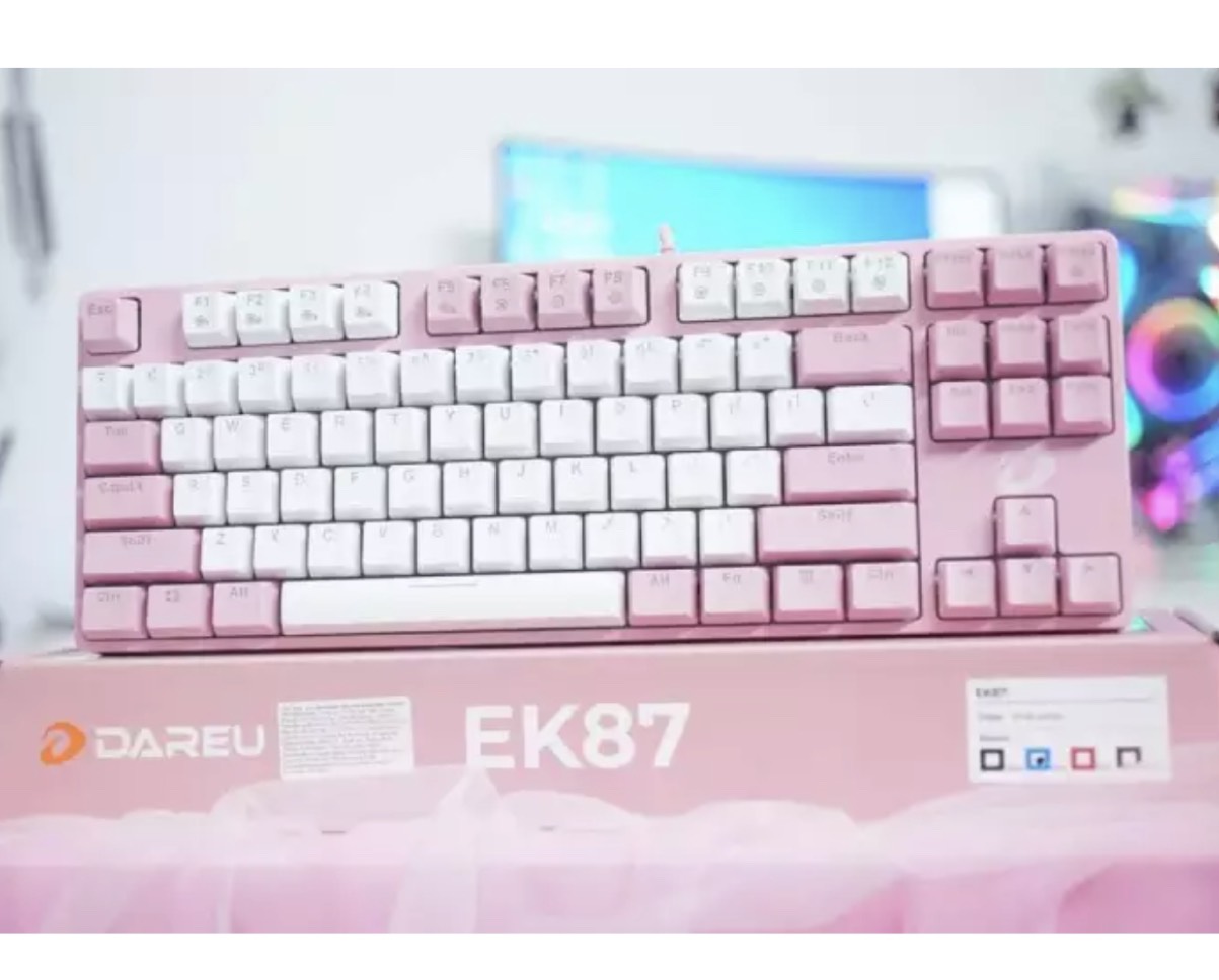 Bàn phím cơ Dareu EK87 Black Đen / Hồng Pink ( Blue / Brown / Red ...