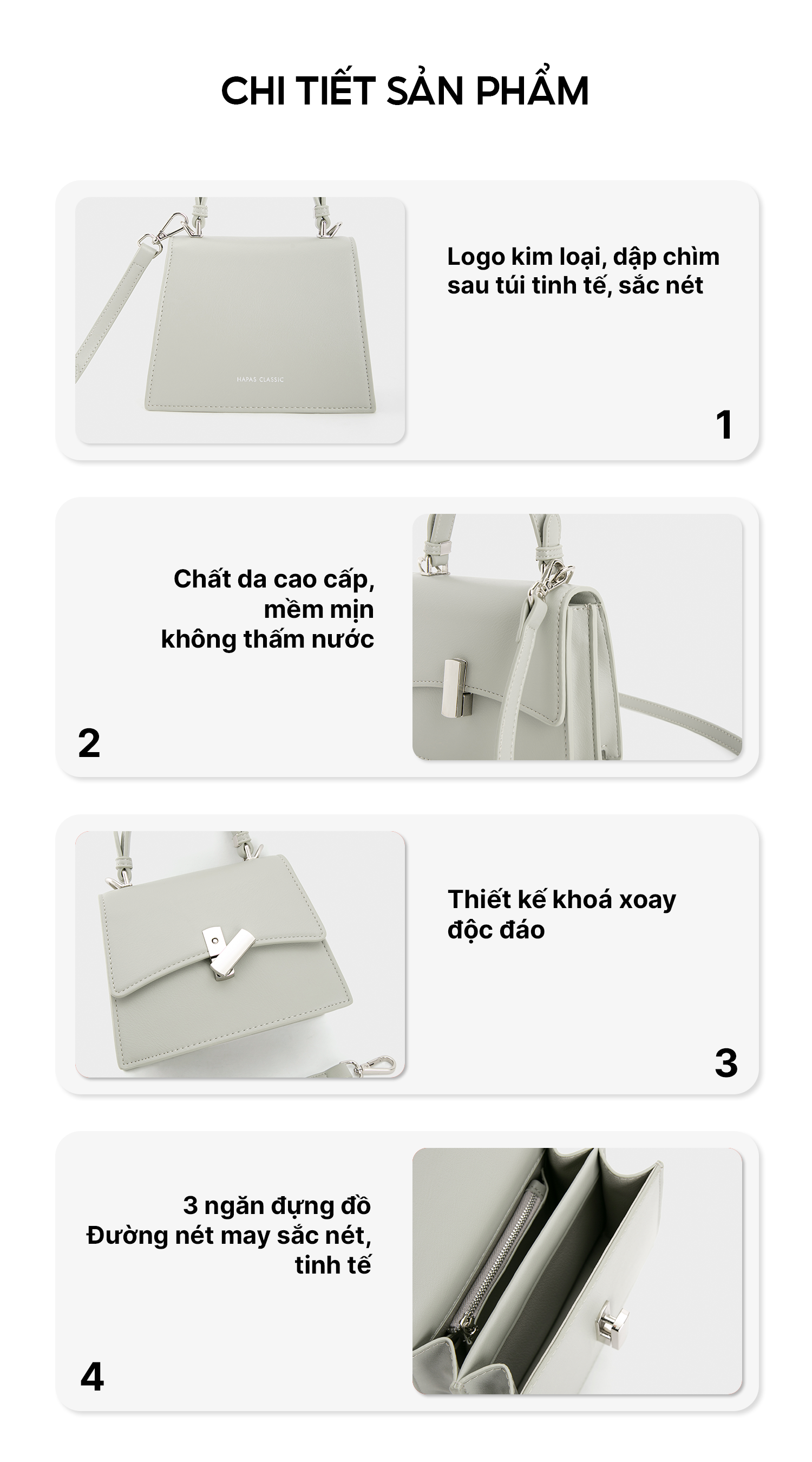 Mô tả Túi Xách Nữ Cầm Tay Ayona Da Mịn Sz 19 HAPAS - TXT19374 - 4
