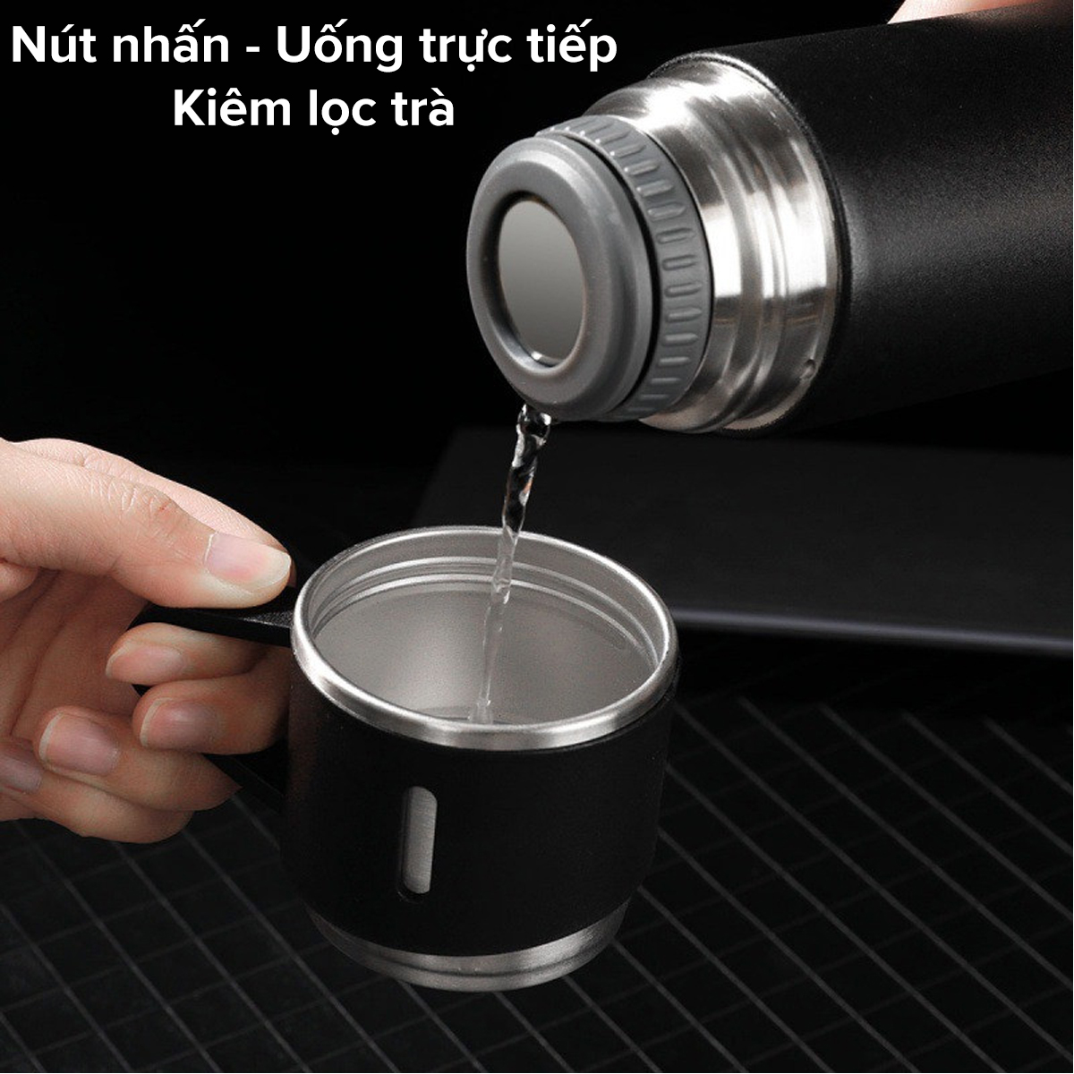 Mô tả Bình Giữ Nhiệt 500ml Tặng Kèm 2 Cốc – Chọn Màu – Có Nút Nhấn Uống Trực Tiếp Kèm Hộp Quà Tặng Sang Trọng Hãng Amalife - 2