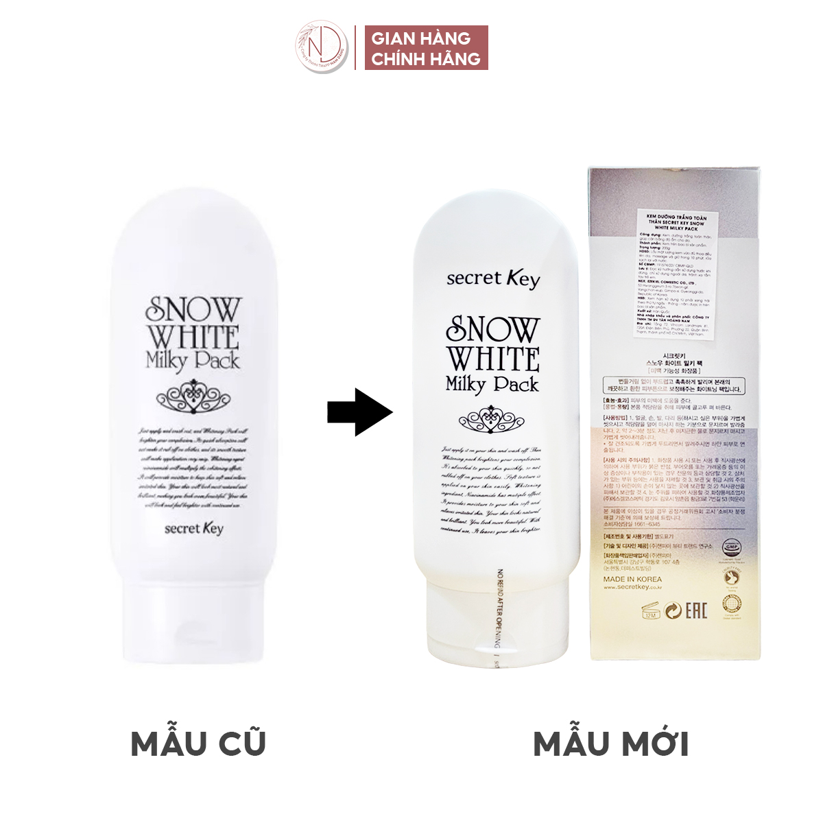 Kem dưỡng body Secret Key Snow White Milky Pack 200g trắng sáng da ...