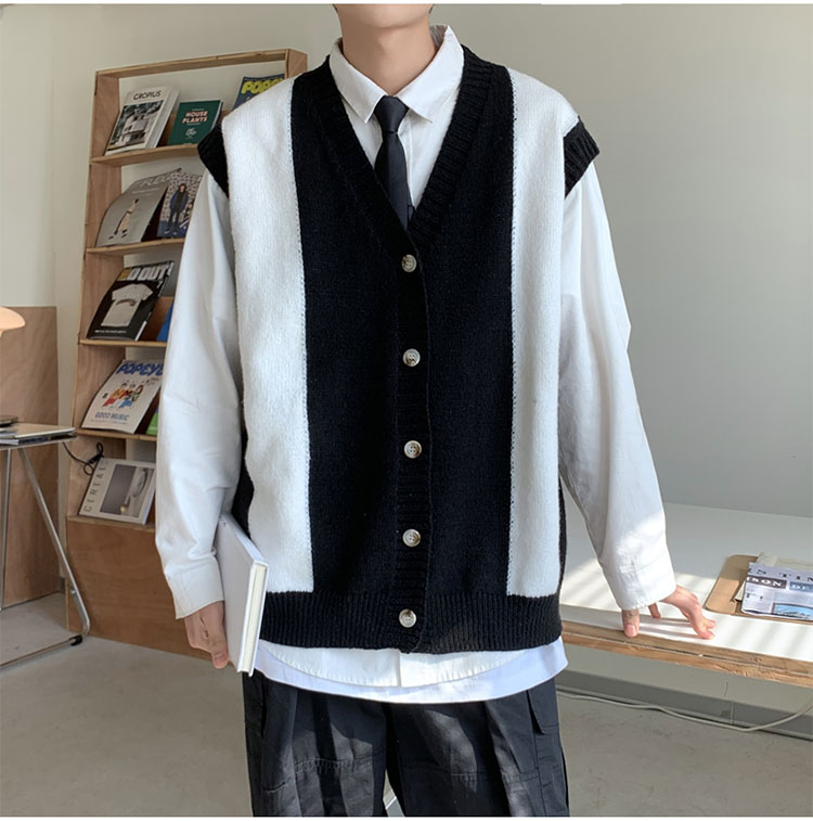 [XẢ - GIẢM SỐC] Áo ghile len dạng cardigan nam cổ V, áo gile len nam ...