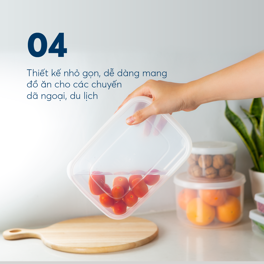 Mô tả Bộ 6 hộp thực phẩm chữ nhật inochi, Nhựa PP an toàn, chịu nhiệt 140 độ C, dễ tẩy rửa k bám mùi, hộp đựng cơm văn phòng - 6