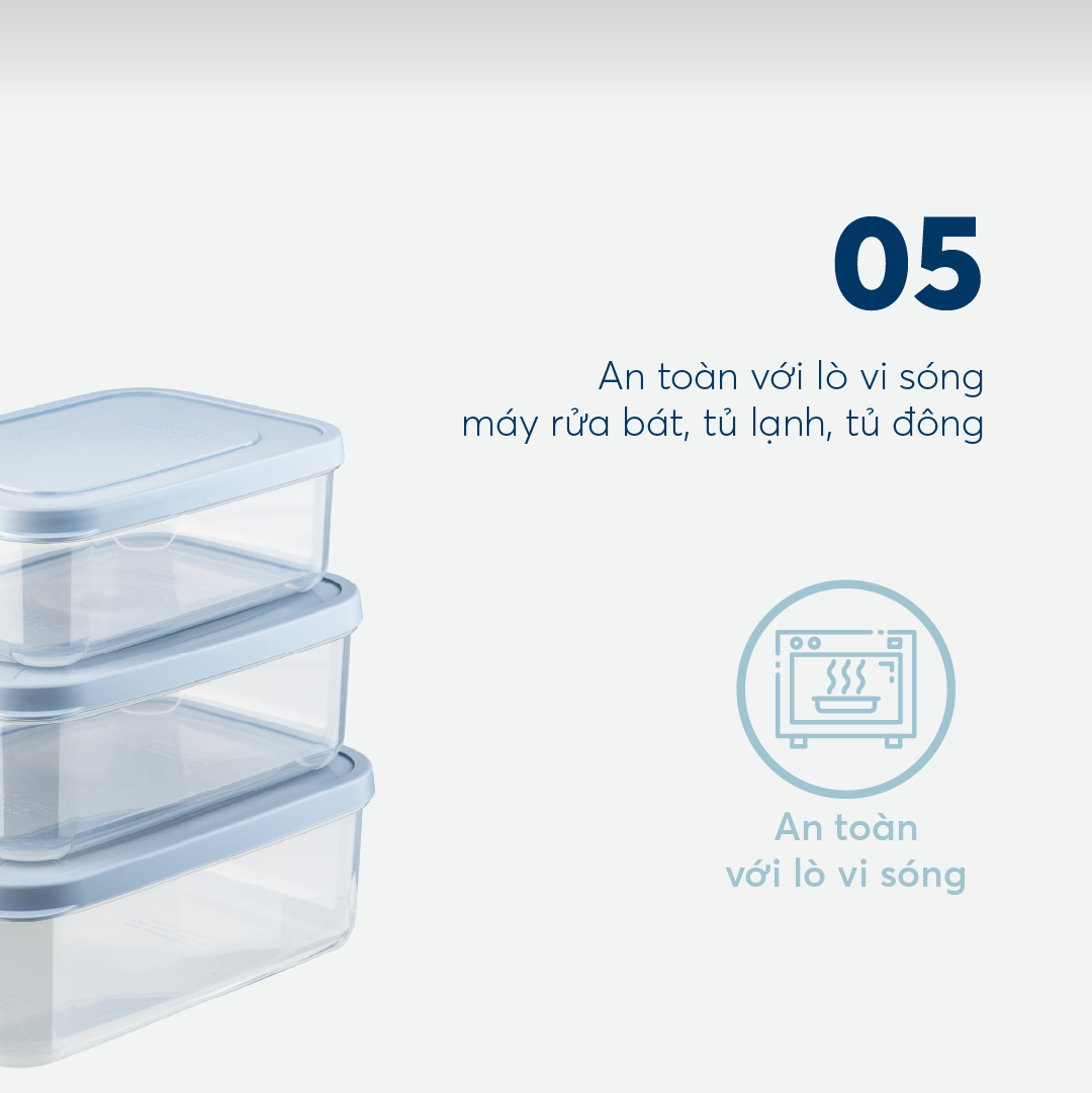 Mô tả Bộ 6 hộp thực phẩm chữ nhật inochi, Nhựa PP an toàn, chịu nhiệt 140 độ C, dễ tẩy rửa k bám mùi, hộp đựng cơm văn phòng - 7