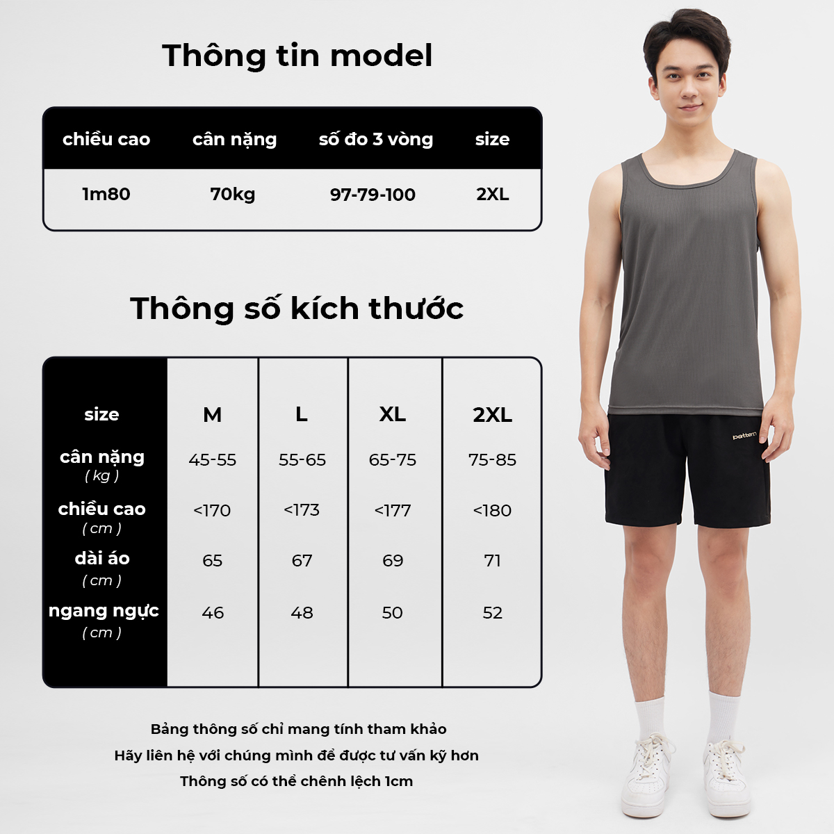 Mô tả Áo ba lỗ basic 4 màu PATTERN PA022 - 1