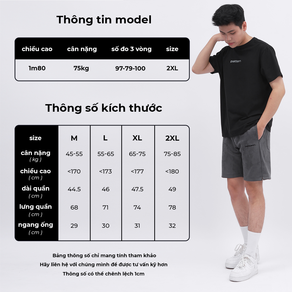 Mô tả Quần short da lộn basic PATTERN PQ017 - 1