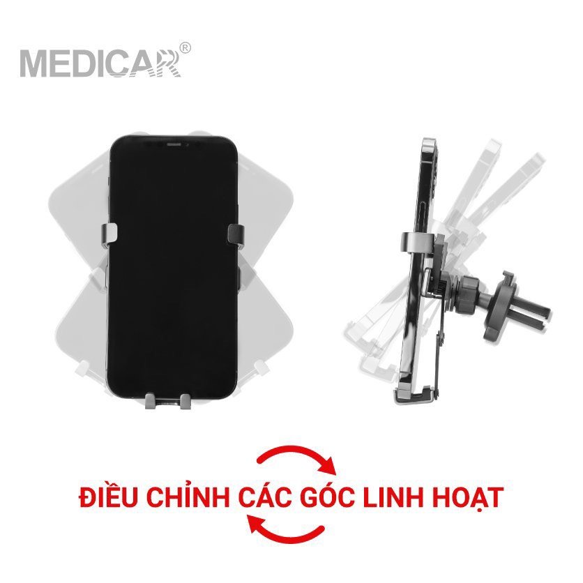 Mô tả Giá đỡ điện thoại chống rung ô tô MEDICAR V1 hợp kim nhôm cao cấp, phù hợp mọi dòng điện thoại, thao tác 1 tay tiện lợi - 3