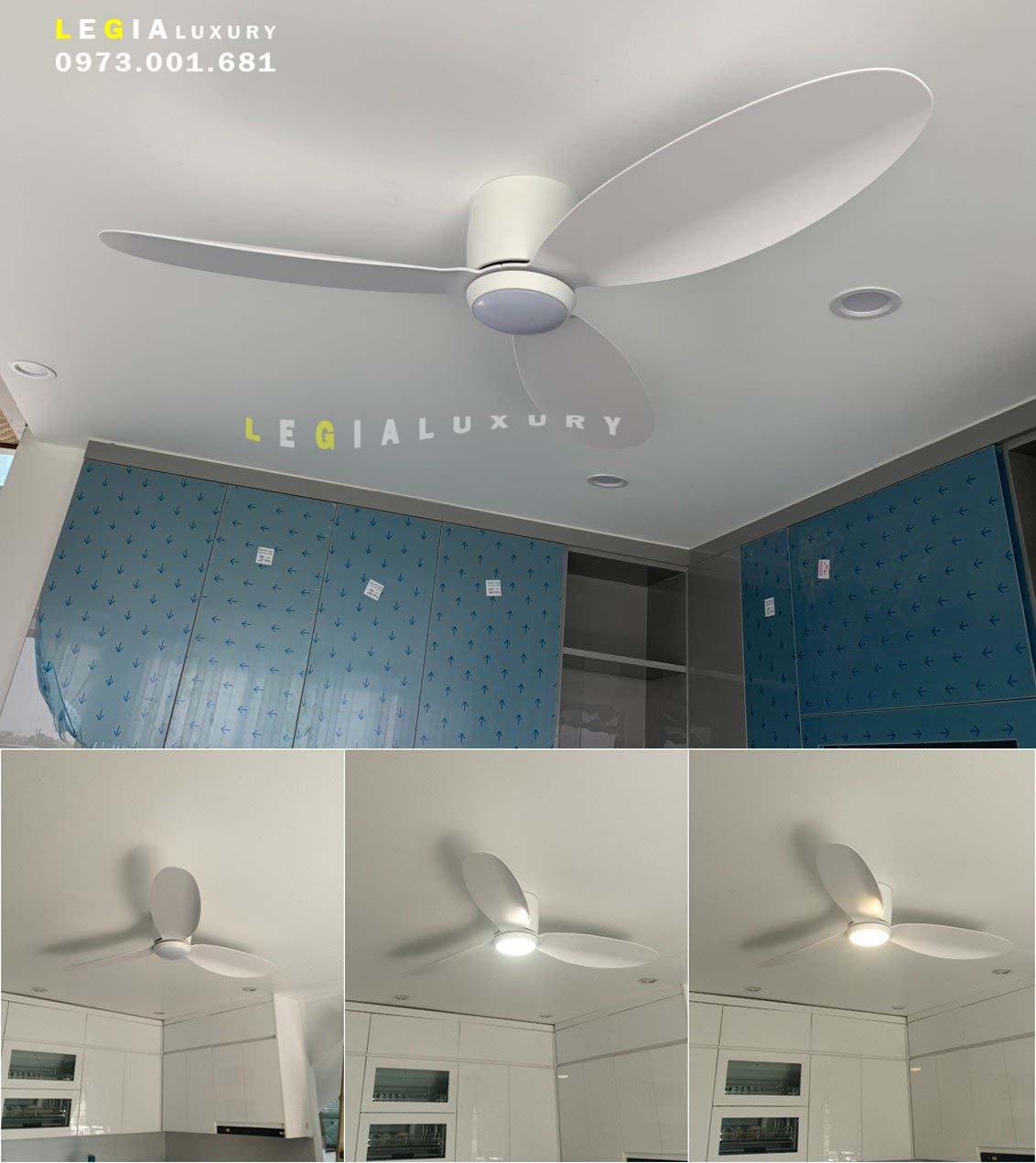 Mô tả Quạt Trần Đèn Gió Mạnh LÊ GIA LGFAN728T - Chiều Cao 18cm - Sải Cánh 132cm - Bảo Hành 5 Năm - 3