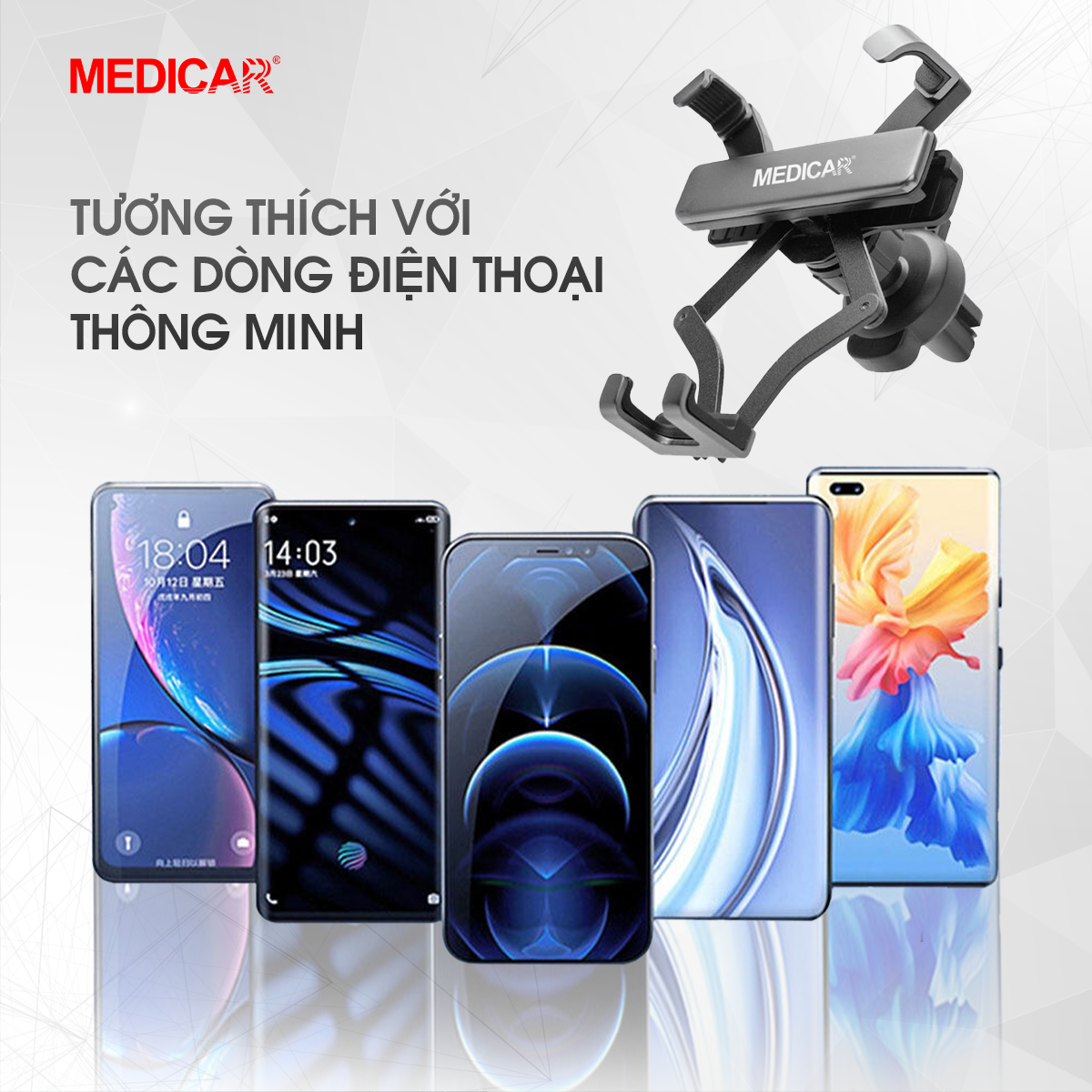 Mô tả Giá đỡ điện thoại chống rung ô tô MEDICAR V1 hợp kim nhôm cao cấp, phù hợp mọi dòng điện thoại, thao tác 1 tay tiện lợi - 4