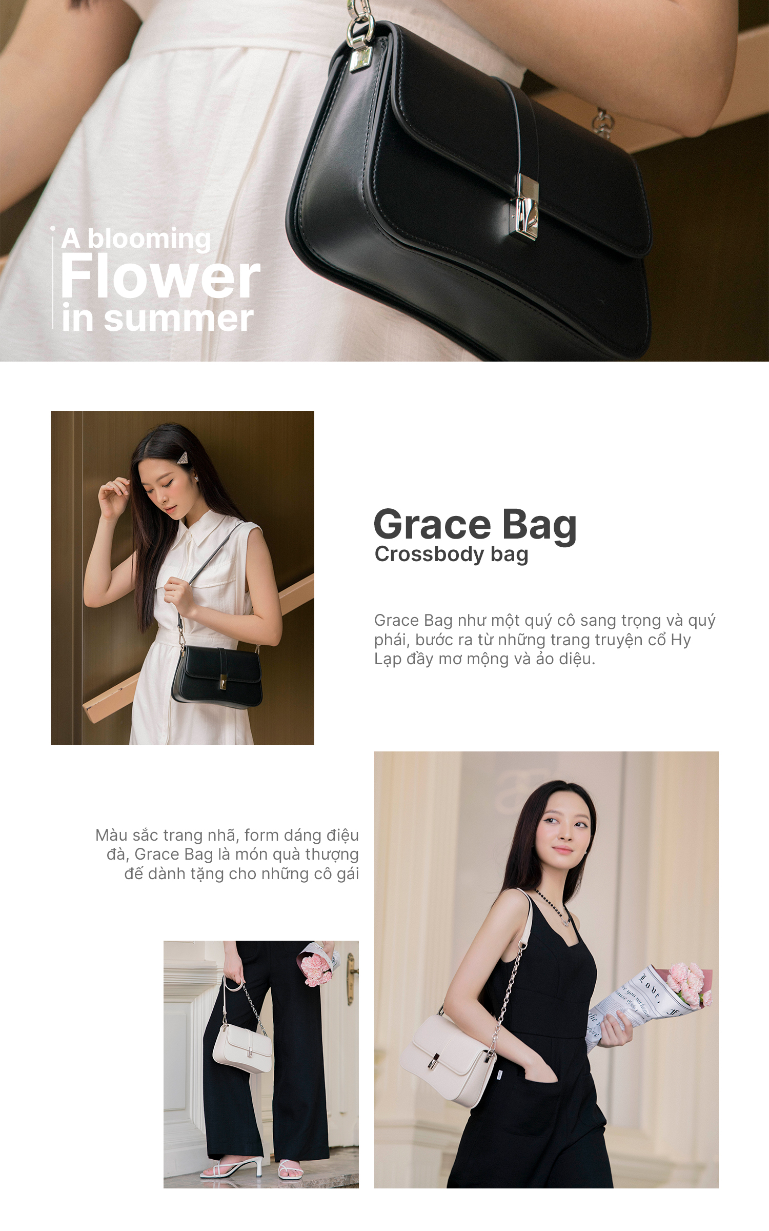 Mô tả Túi Xách Nữ Đeo Chéo Grace Bag Đáy Cong Khóa Gài Sz 23 HAPAS - TDC230512 - 5