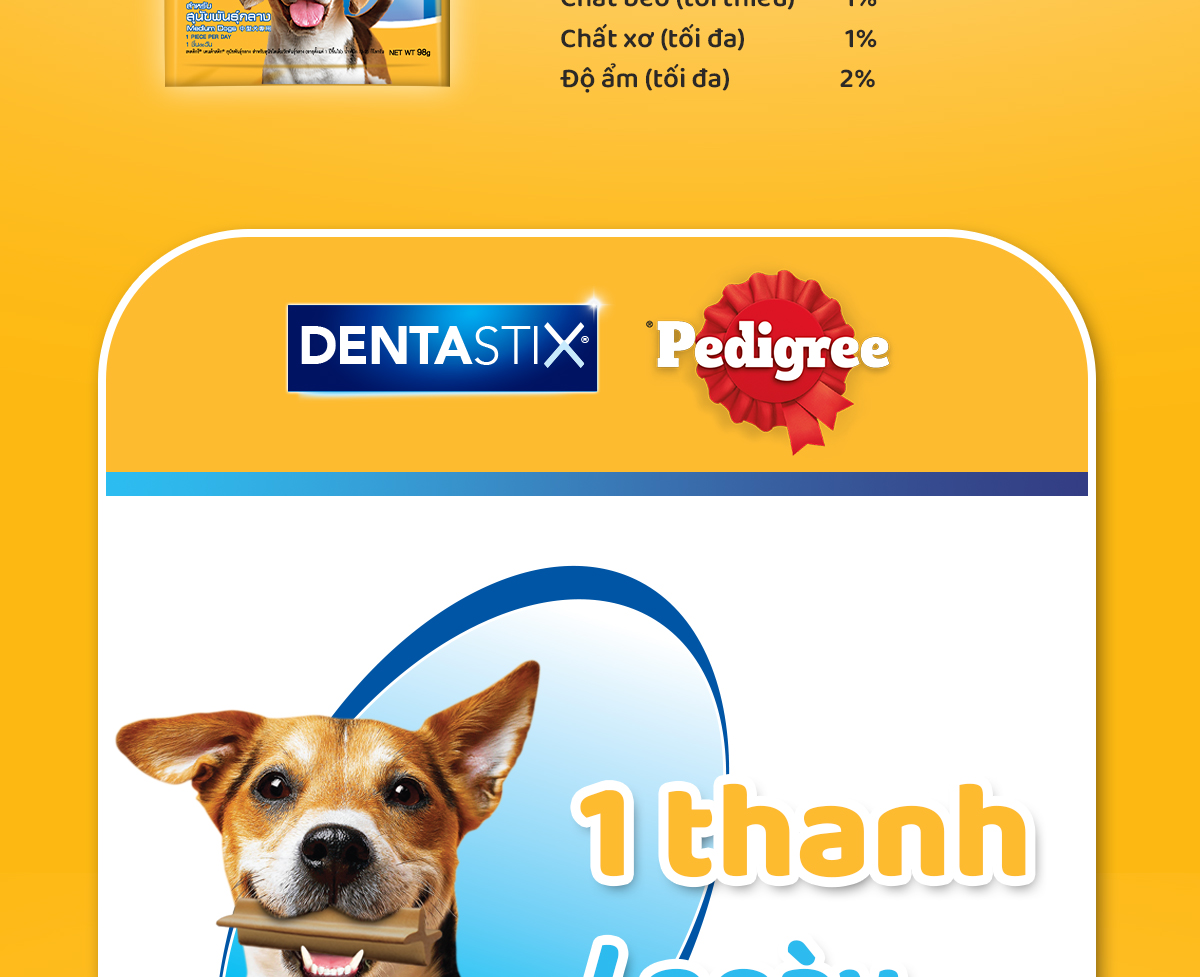 Mô tả Bánh Xương Chăm Sóc Răng cho Chó Trung PEDIGREE Dentastix (3 Túi, 98g) - 5