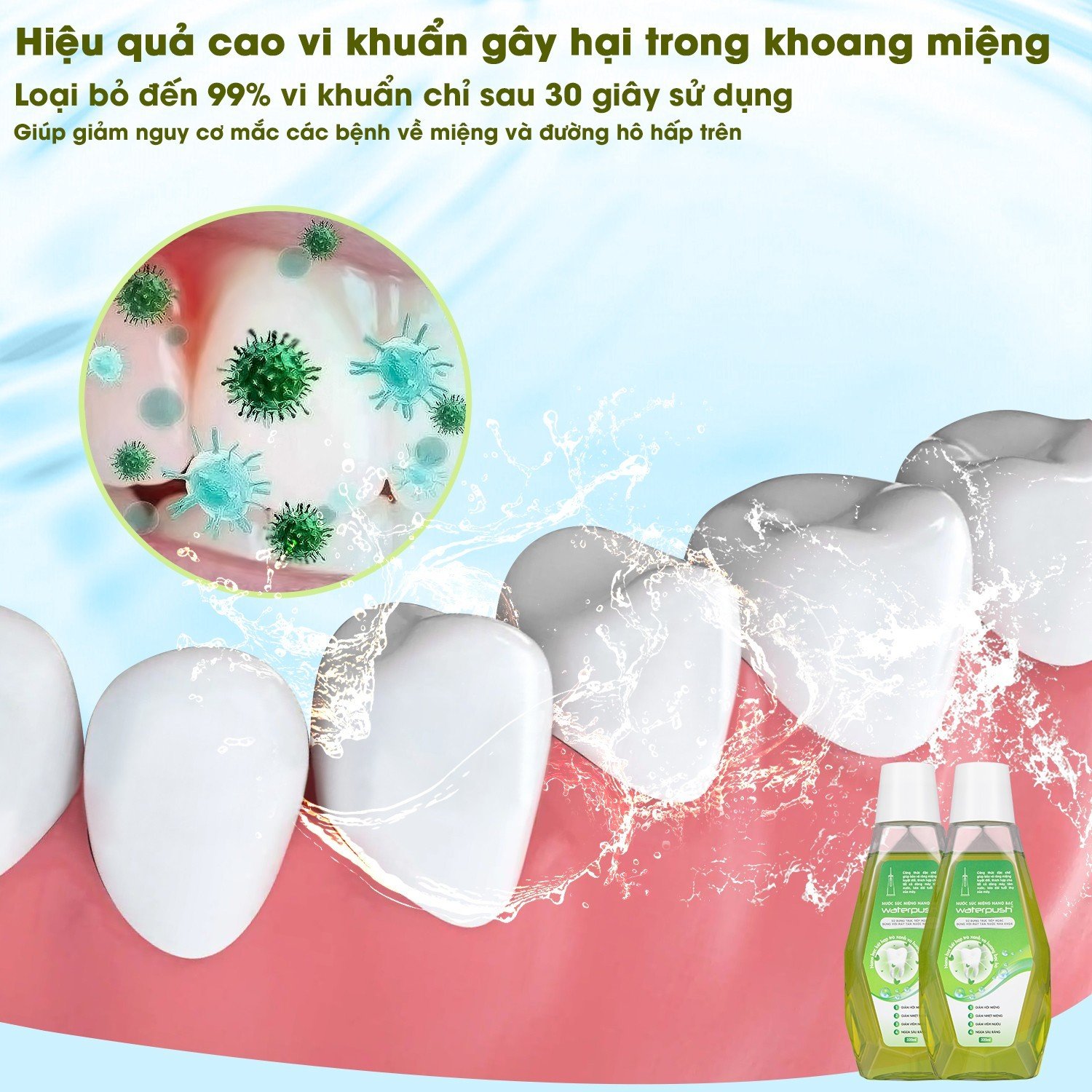 Mô tả Nước Súc Miệng Nano Bạc WaterPush Giảm Nhiệt Miệng, Thơm Miệng, Dùng Được Cho Máy Tăm Nước - 5