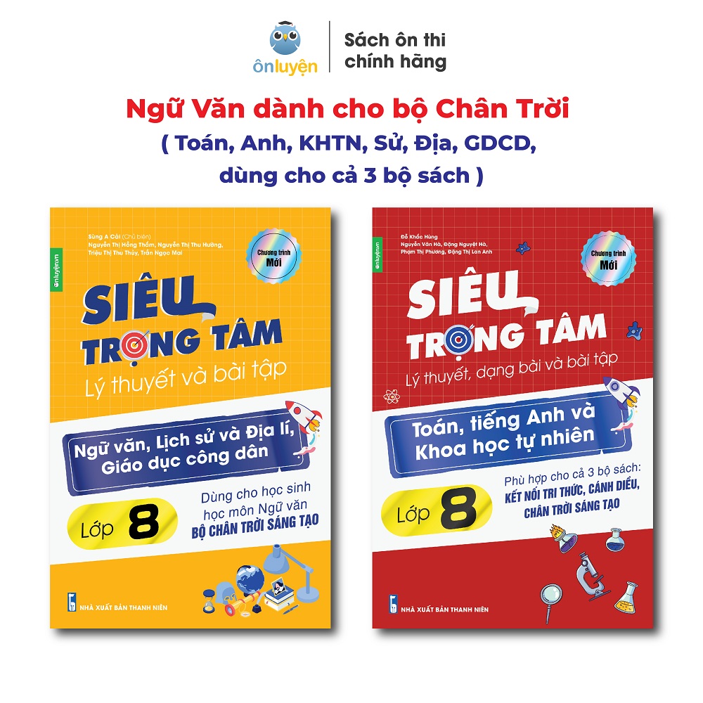 Mô tả Lớp 8 (Bộ Chân Trời )- Combo 2 Sách Siêu trọng tâm TOÁN,TIẾNG ANH, KHTN và Văn,Khoa học xã hội lớp 8 - 1