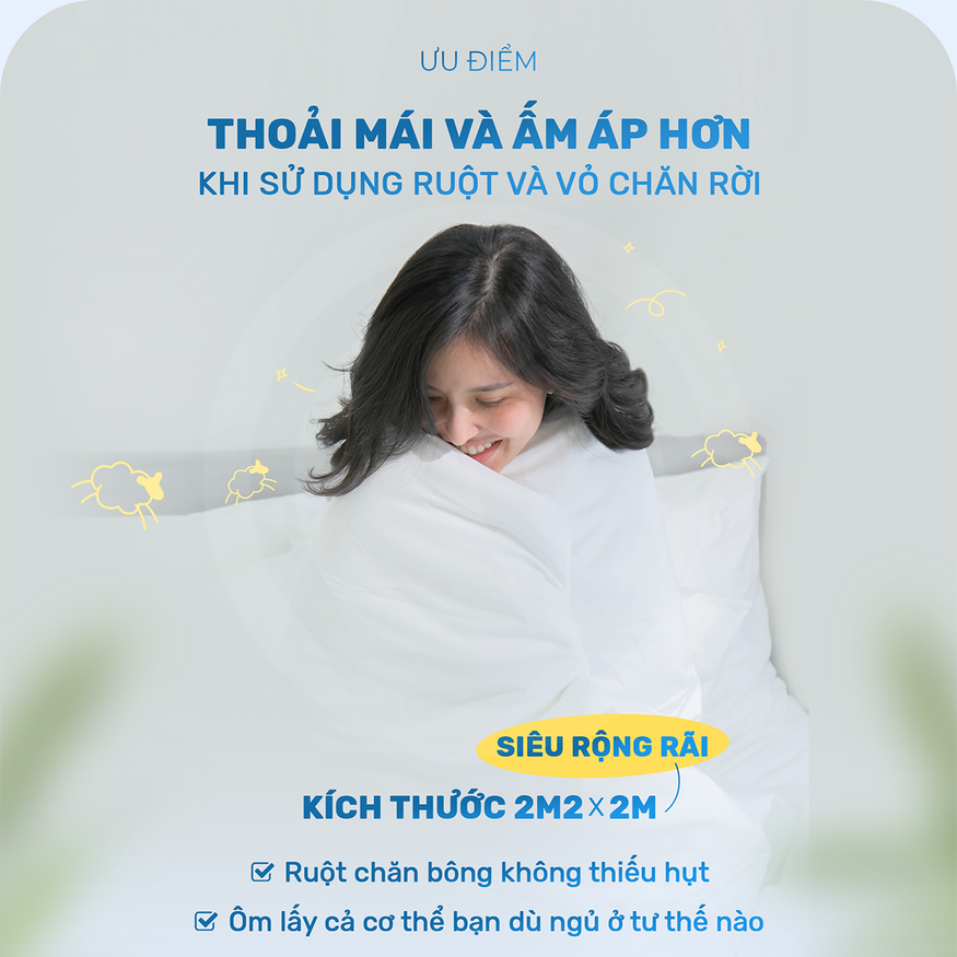 Ruột chăn CHUMY giữ ấm tốt