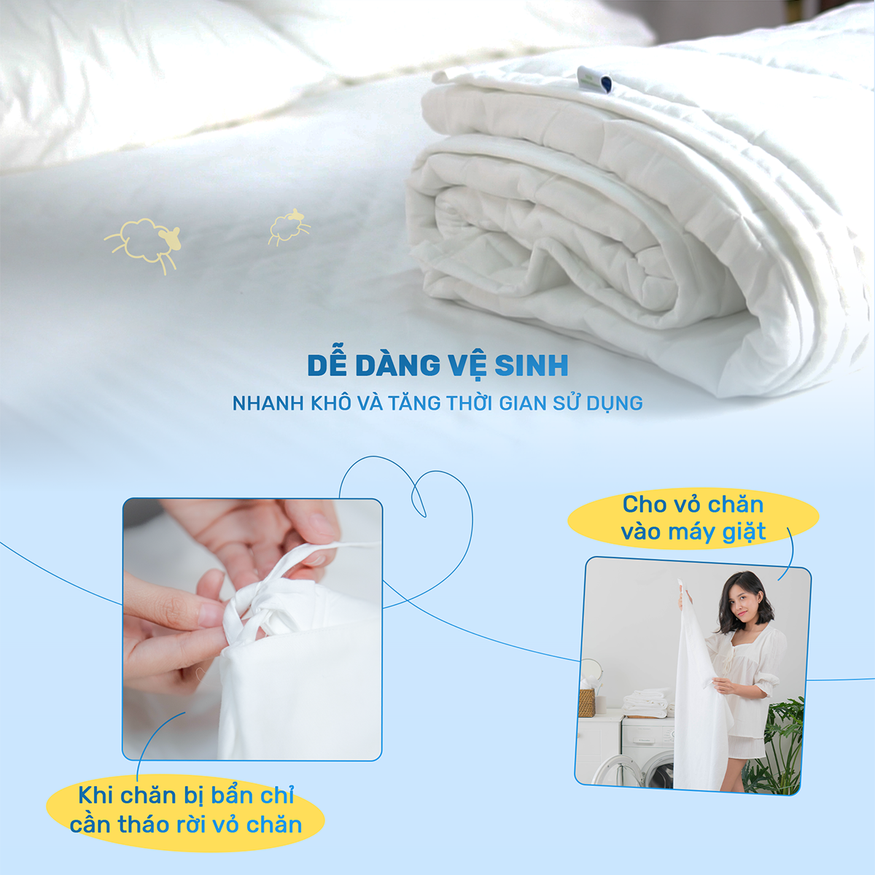 Kích thước ruột chăn CHUMY 2x2m2