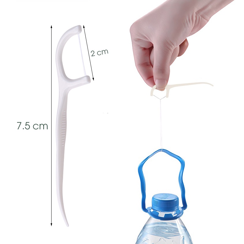 Mô tả Hộp 50 cây tăm chỉ nha khoa HOKU sợi mảnh vệ sinh kẽ răng chân nướu giá cực rẻ khi mua kèm bàn chải điện CNK01 - 3