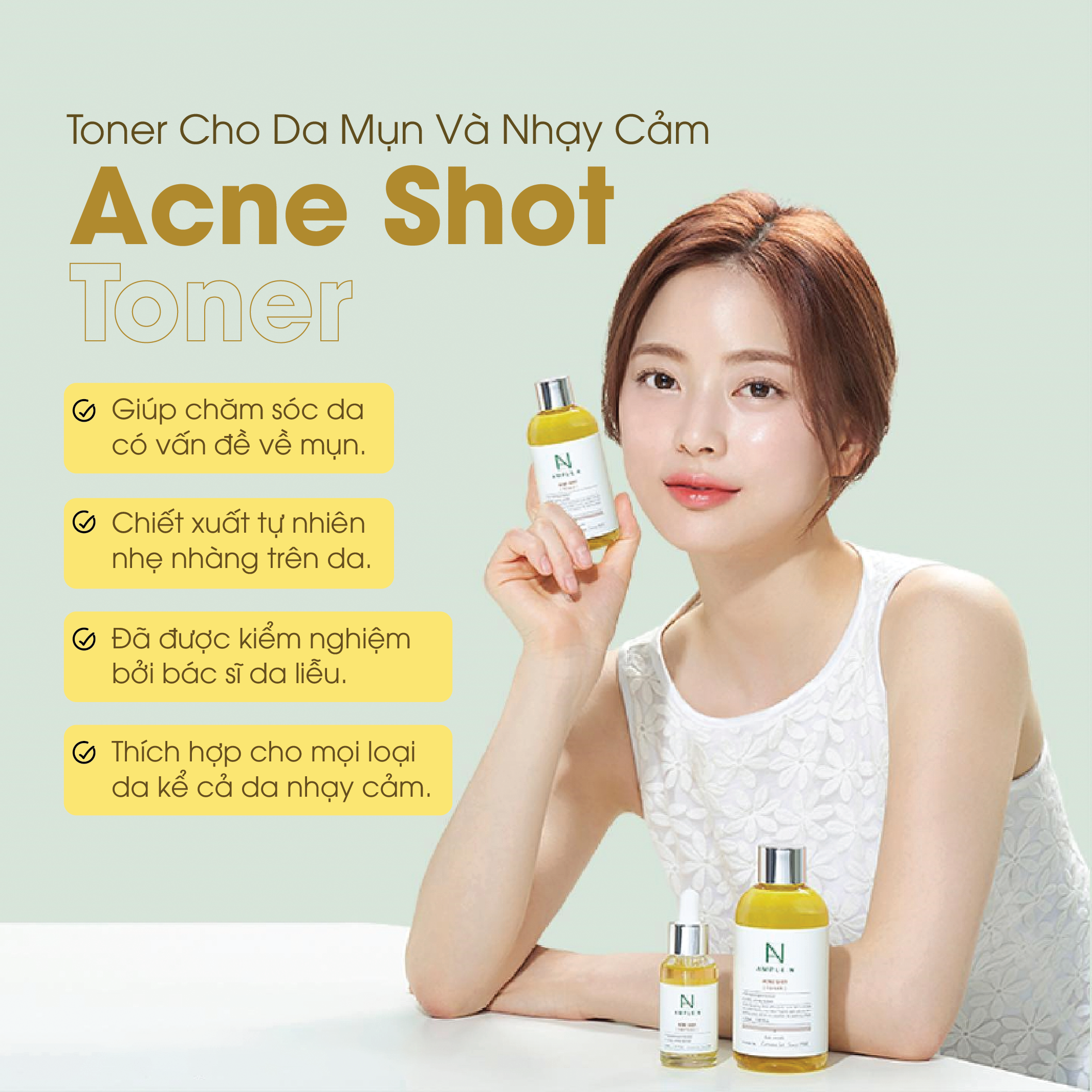 Mô tả Toner Cho Da Mụn Và Nhạy Cảm AMPLE:N Acne Shot Toner 220ml - 1