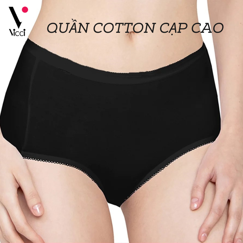 Mô tả Set 4 quần lót nữ Vicci cotton cao cấp lưng cao gen nhẹ 105 mềm mại, êm ái, kháng khuẩn khử mùi - 2