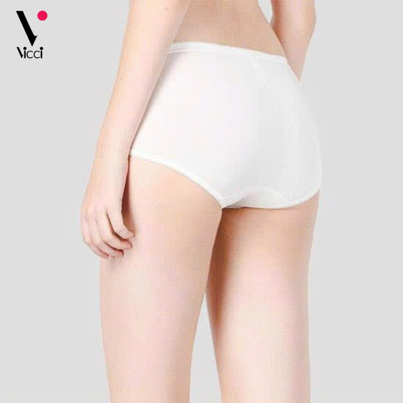 Mô tả Set 4 quần lót nữ Vicci cotton cao cấp lưng cao gen nhẹ 105 mềm mại, êm ái, kháng khuẩn khử mùi - 5