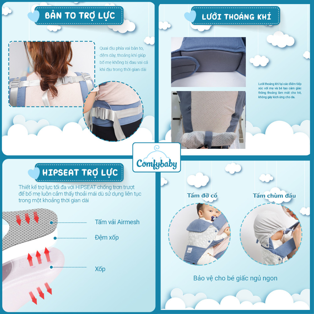 Địu Trợ Lực Cao Cấp Comfybaby