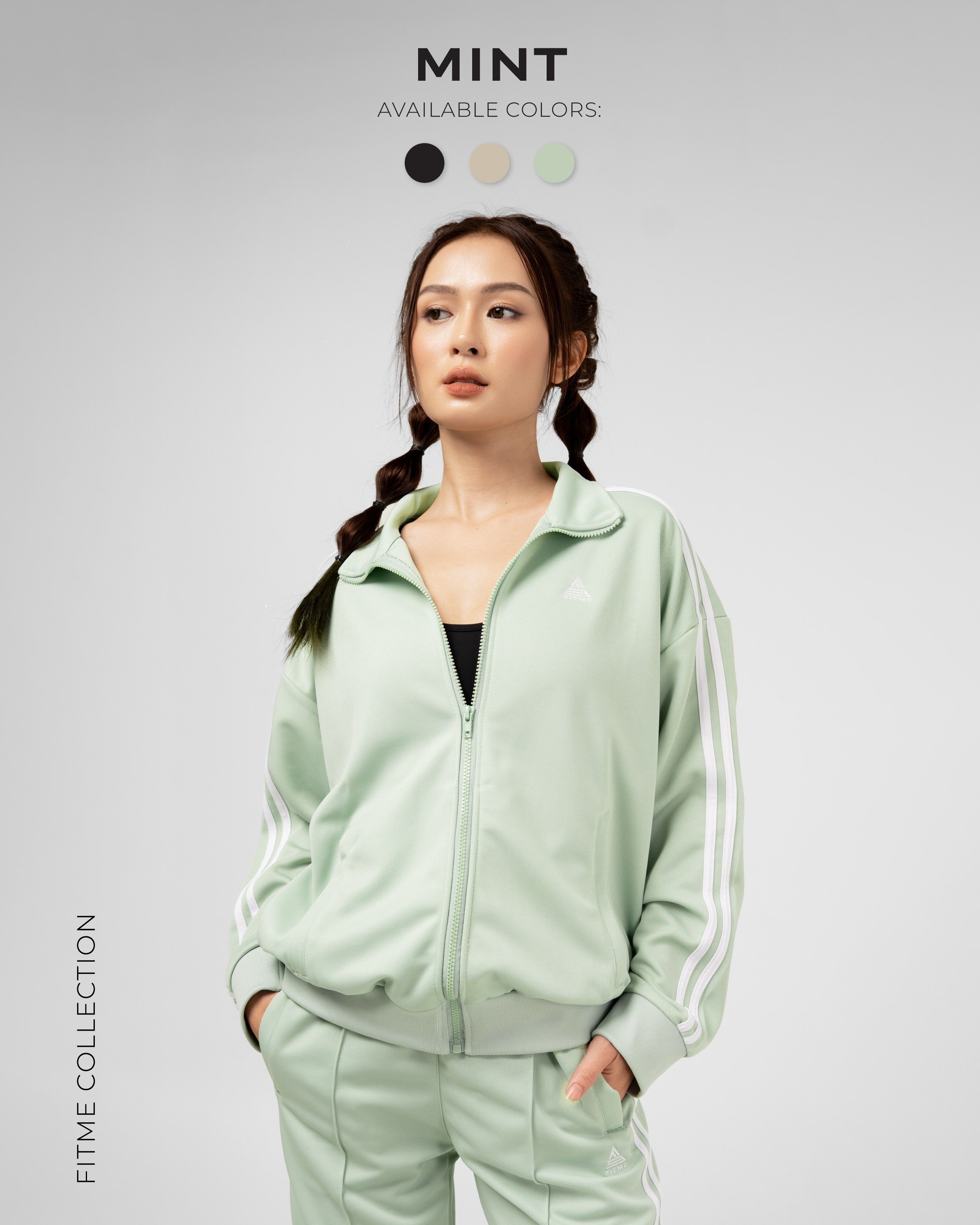 Mô tả Áo khoác thể thao Fitme Distinction 2 sọc nam nữ thun poly dày dặn đứng form - AJK2S - 5