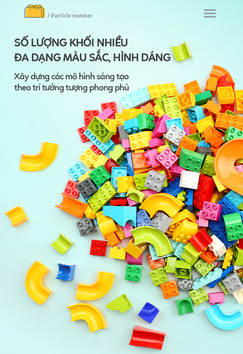 Mô tả Đồ chơi xếp hình cho bé loại to, bộ lắp ghép các khối cỡ lớn bằng nhựa ABS túi 500 gram - 7
