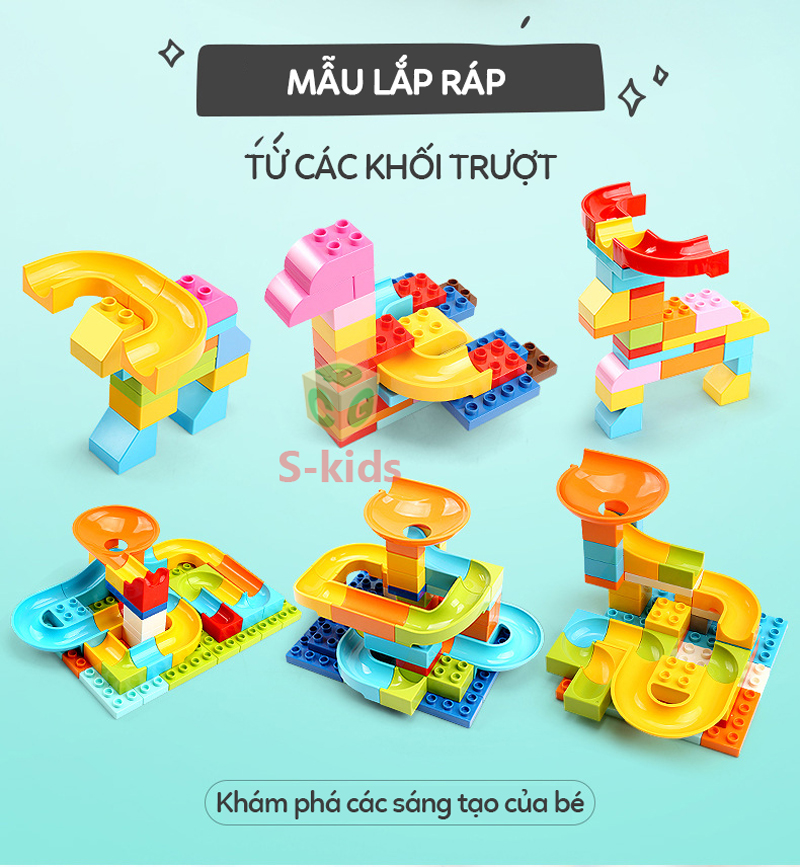 Mô tả Đồ chơi xếp hình cho bé loại to, bộ lắp ghép các khối cỡ lớn bằng nhựa ABS túi 500 gram - 9