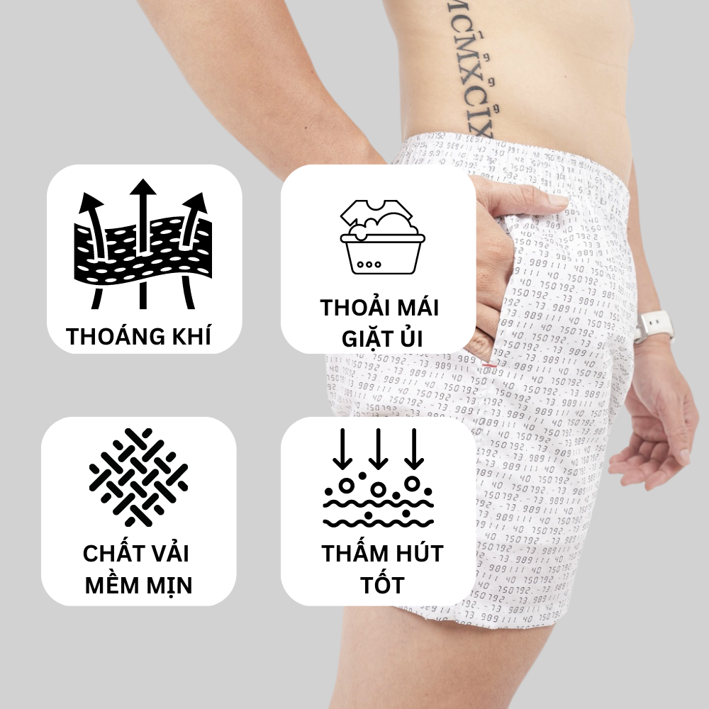 Mô tả Quần đùi nam cotton BAMI HOME mặc ngủ nhà có túi mềm mại thoáng mát QC01 - 5 - 2
