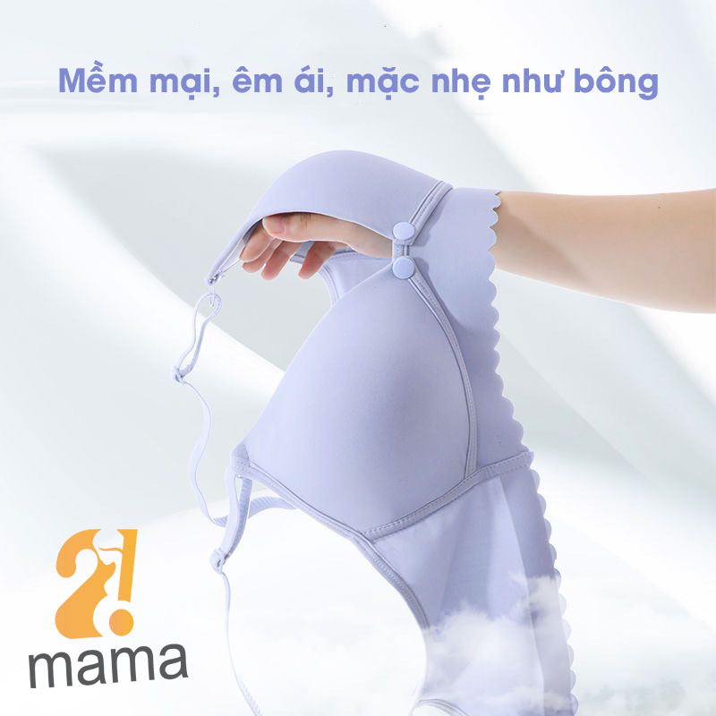 Mô tả Áo lót ngực bầu 2mama cho bé bú, chất liệu su non viền sóng mềm mại, nâng ngực, quyến rũ V185 - 2